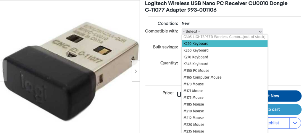 Lost Logitech K220 Receiver Dongle SOLVED OneSDR A Wireless 