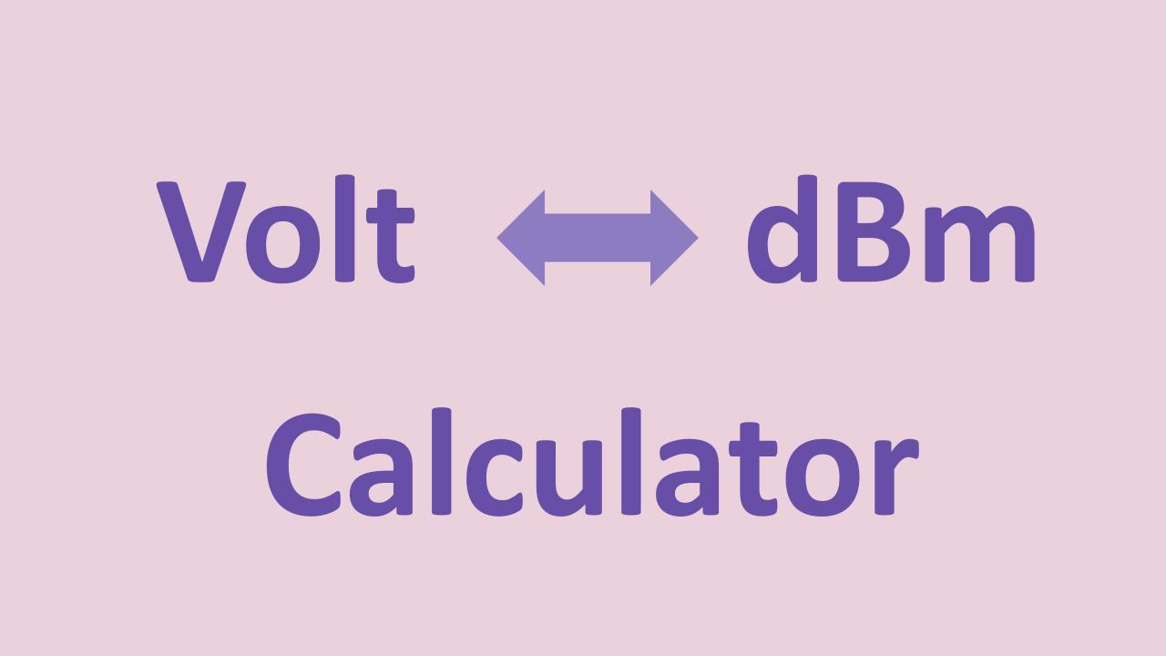 Volt-t0-dBm-calculator