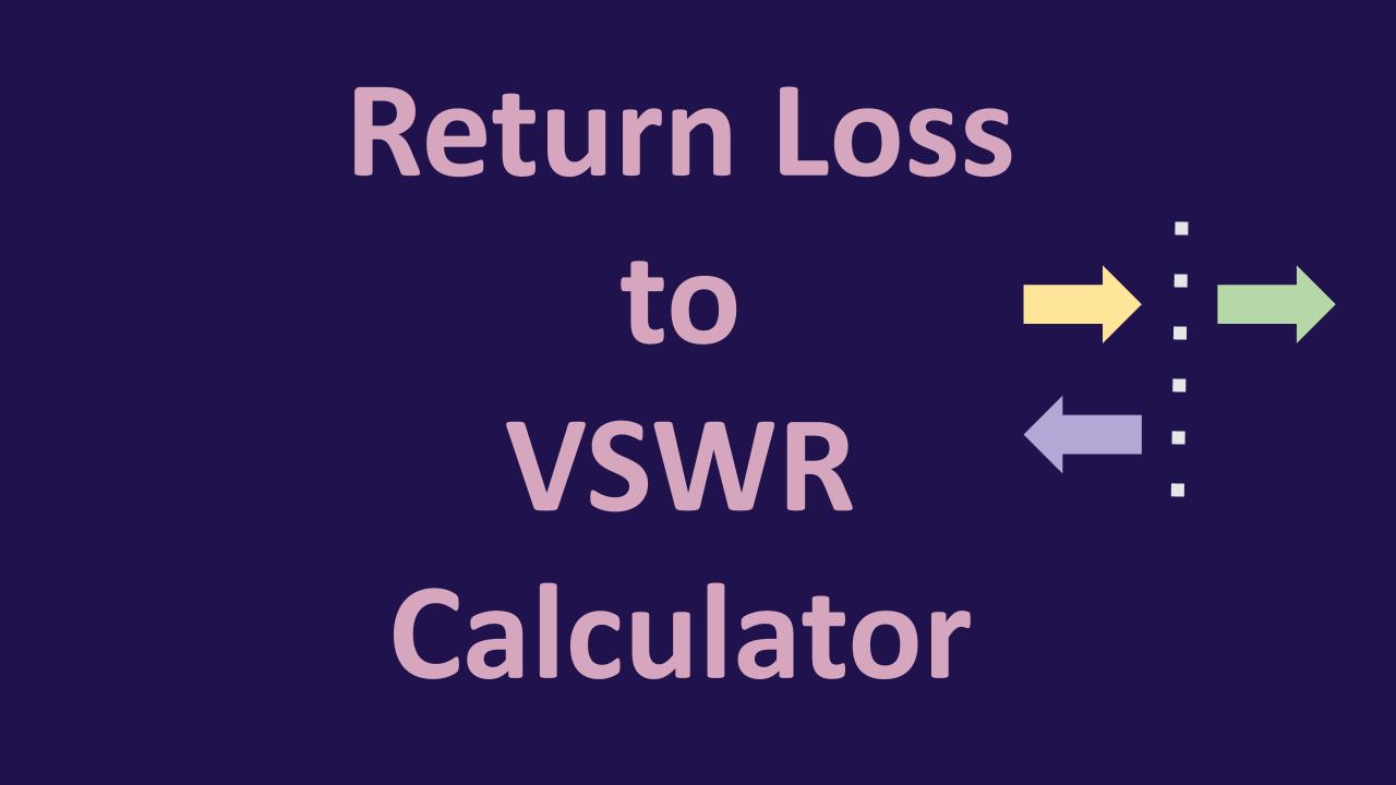 Return Loss to VSWR
