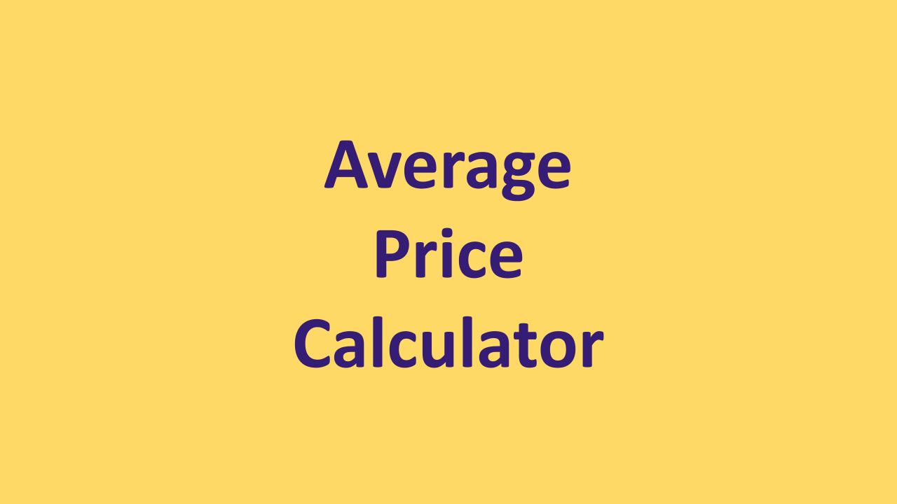 Average price calculator onesdr technology finance